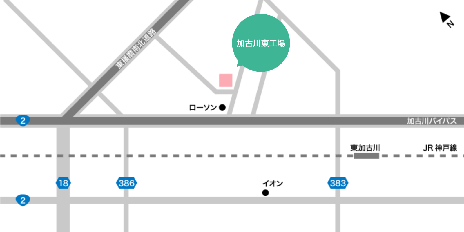 高砂工場・研究所地図